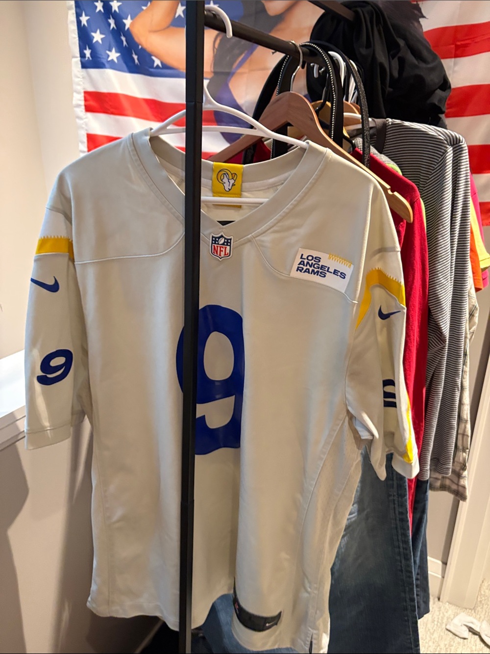 Football Nike Los Angeles Rams White and Royal Blue NFL Jersey